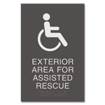 Exterior Area of Rescue Assistance Signs | EvacuationPlans.com